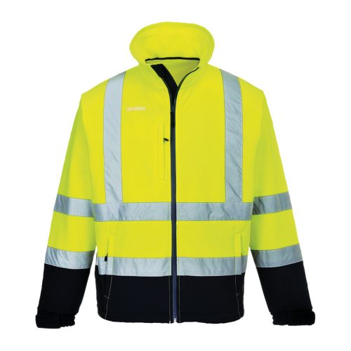 portwest s425 láthatósági kontraszt softshell s sárga tengerészkék