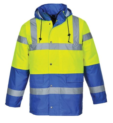 Portwest S466 Kontraszt Traffic kabát (sárga/royal kék, XL) XL