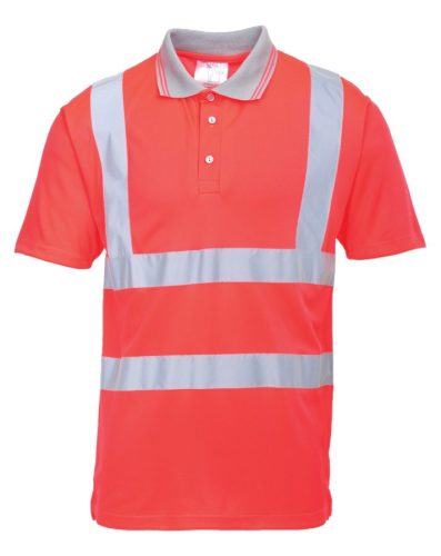 Portwest S477 Jól láthatósági teniszpóló (piros, S) S