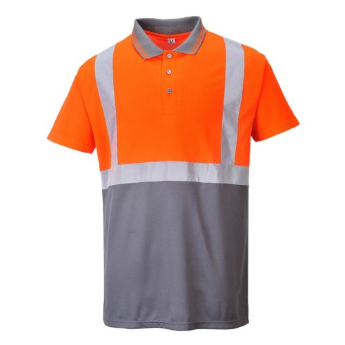 portwest s479 jól láthatósági teniszpóló m narancs szürke
