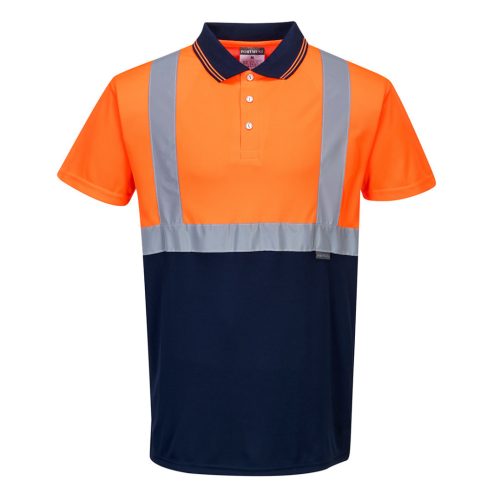 Portwest S479 Jól láthatósági teniszpóló Narancs/Navy XS