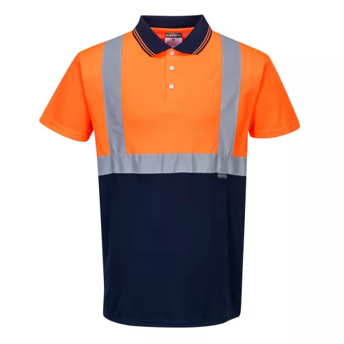 Portwest S479 Jól láthatósági teniszpóló Narancs/Navy M