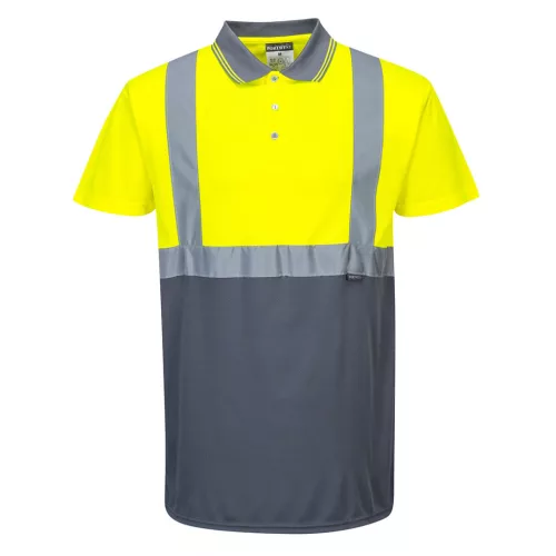 Portwest S479 Jól láthatósági teniszpóló Sárga/Szürke XL