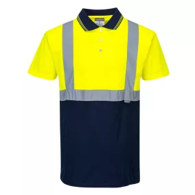Portwest S479 Jól láthatósági teniszpóló Sárga/Navy XS