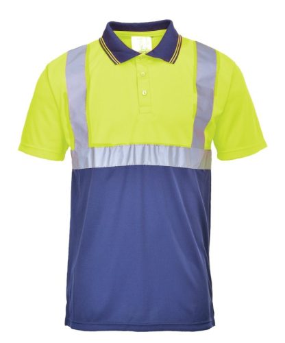 Portwest S479 Jól láthatósági teniszpóló Sárga/Navy 3XL