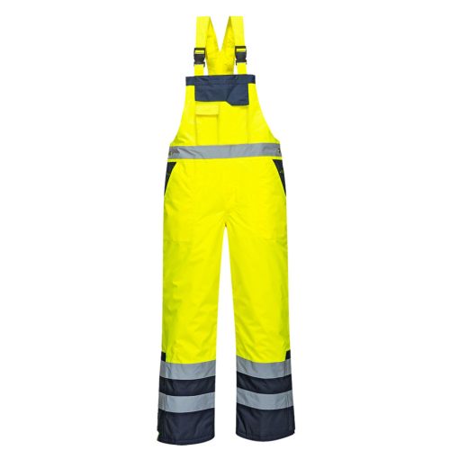 Portwest S489 Jól láthatósági bélelt mellesnadrág XS