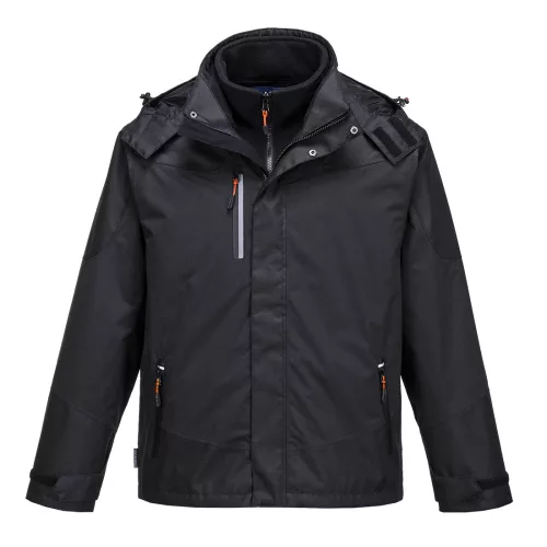 Portwest S553 Radial 3 az 1-ben kabát (fekete, 5XL) 5XL