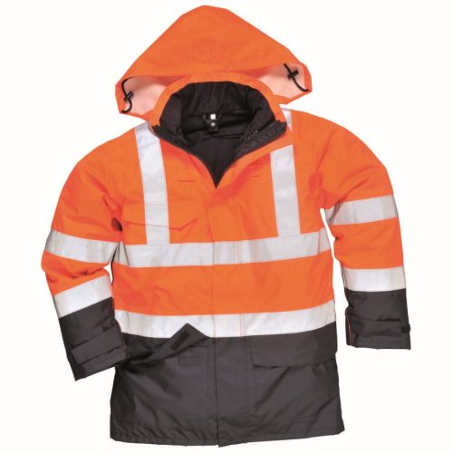 A Portwest Hi-Vis Multi Protection antisztatikus, lángálló munkavédelmi kabát kivehető bélésének köszönhetően mind beltéri, mind kültéri környezetben kiválóan alkalmazható a munkavégzés támogatására.