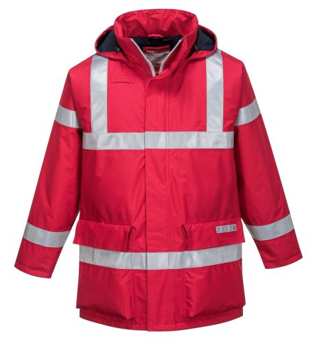 Portwest S785 Bizflame antisztatikus lángálló esőkabát (piros*, XXL) XXL