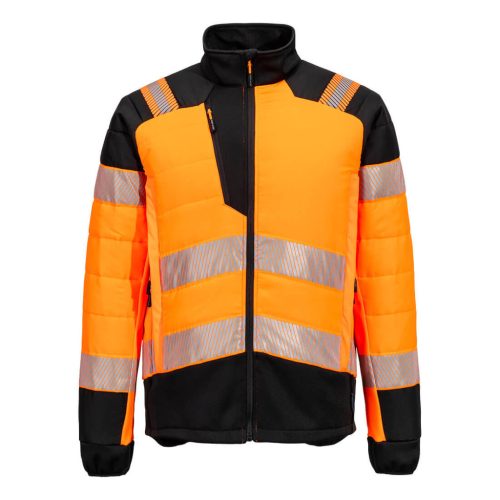 Portwest T170 PW3 Hi-Vis Hybrid Baffle kabát Narancs/Fekete S