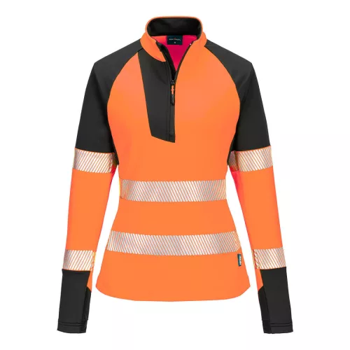Portwest PW3 Hi-Vis 1/4 Cipzáras Sweatshirt XL Narancssárga/Fekete