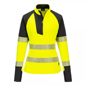 Portwest PW3 Hi-Vis 1/4 Cipzáras Sweatshirt 3XL Sárga/Fekete