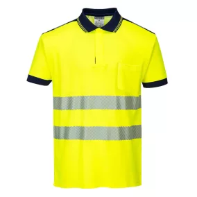 Portwest PW3 Hi-Vis pólóing S/S XS Sárga/Navy