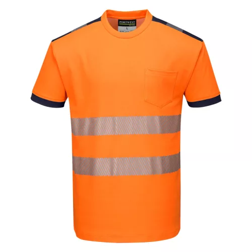 portwest t181 - pw3 hi-vis póló s narancs kék