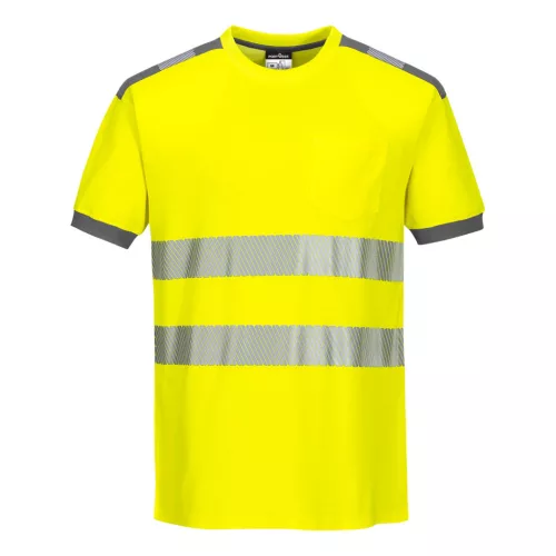 portwest t181 - pw3 hi-vis póló l sárga szürke