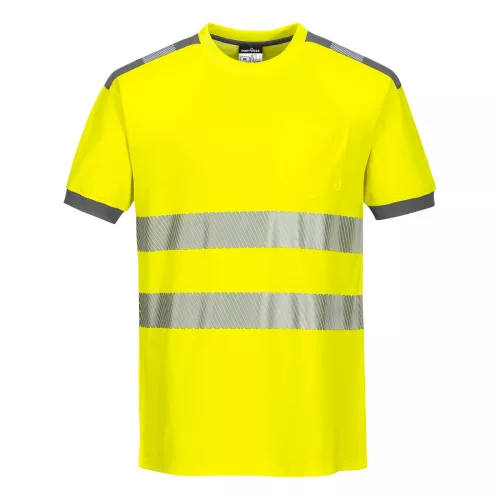 portwest t181 - pw3 hi-vis póló s sárga szürke