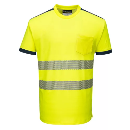 portwest t181 - pw3 hi-vis póló xl sárga tengerészkék