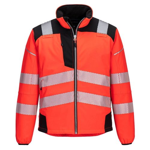 Portwest T402 PW3 Hi-Vis Softshell kabát (piros/fekete, S) S