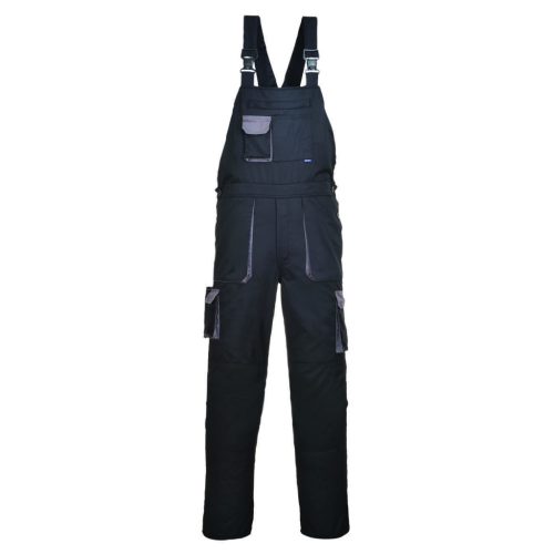 Az UV-sugárzást blokkoló, kantáros Portwest Texo kétszínű mellesnadrág modell hét különböző színvariációban, XS-től 4XL méretig rendelhető.