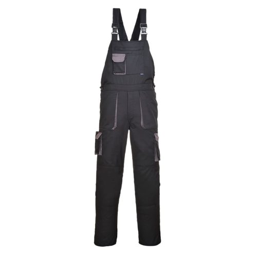 Az UV-sugárzást blokkoló, kantáros Portwest Texo kétszínű mellesnadrág modell hét különböző színvariációban, XS-től 4XL méretig rendelhető.