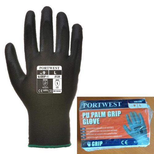 Portwest VA120 VA120 - PU tenyérmártott kesztyű, automatákhoz (fekete, 6/XS) 6/XS