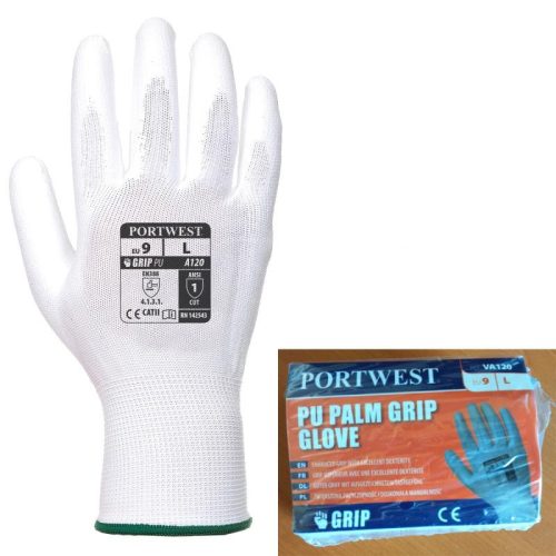 Portwest VA120 VA120 - PU tenyérmártott kesztyű, automatákhoz (fehér, 6/XS) 6/XS