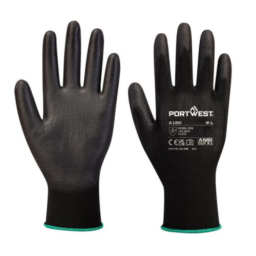 Portwest VB120 PU tenyérmártott kesztyű (288 pár) Fekete 6/XS