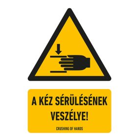 AFV VET023001 A kéz sérülésének veszélye! PVC 1 mm 160 x 250 mm