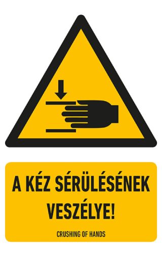 AFV VET023001 A kéz sérülésének veszélye! PVC 1 mm 160 x 250 mm