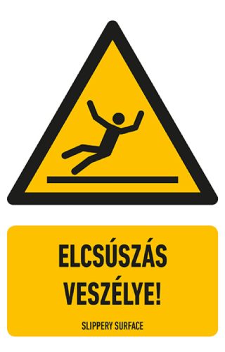 AFV VET032001 Elcsúszás veszélye! PVC 1 mm 160 x 250 mm