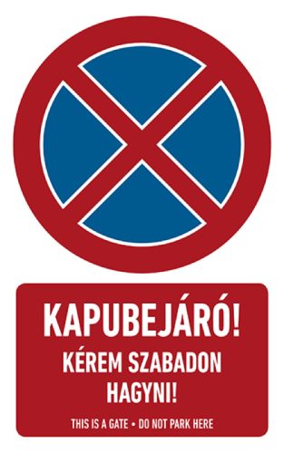 AFV VET067003 Kapubejáró! kérem szabadon hagyni! Öntapadó matrica 250 x 400 mm
