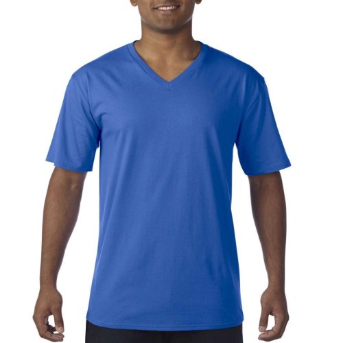 GILDAN GI41V00 Premium Cotton® felnőtt v-nyakú póló (royal, L) L