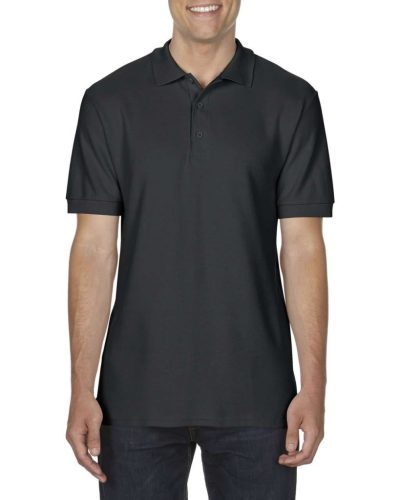 GILDAN GI85800 Premium cotton® felnőtt dupla piké póló (black, S) S