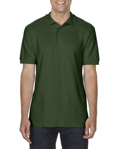 GILDAN GI85800 Premium cotton® felnőtt dupla piké póló (forest green, S) S