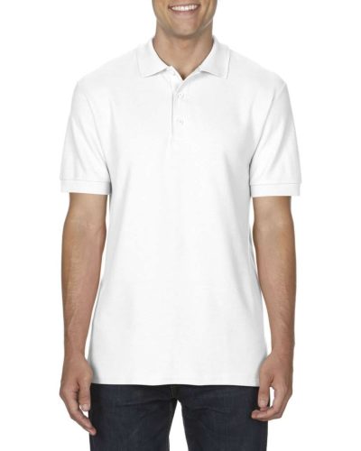GILDAN GI85800 Premium cotton® felnőtt dupla piké póló (white, 2XL) 2XL