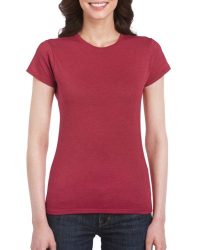 gildan gil64000 softstyle ® gyűrűs fonású pamut női póló s antique cherry red