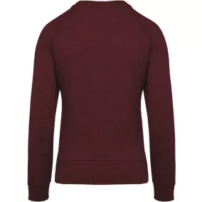 termék:  KARIBAN Női Organikus Pamut Környakas Raglán Ujjú Pulóver XS Wine Heather