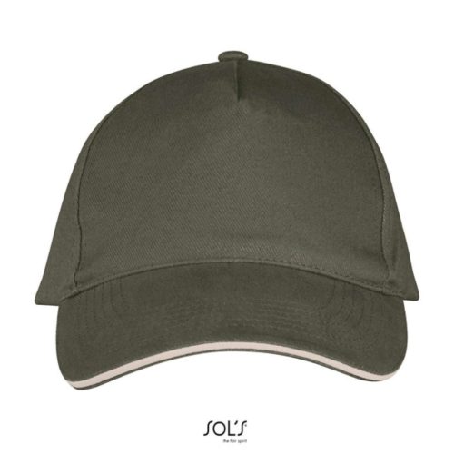 SOL'S SO00594 Sol's Long Beach - 5 lapos sapka Army/Beige
