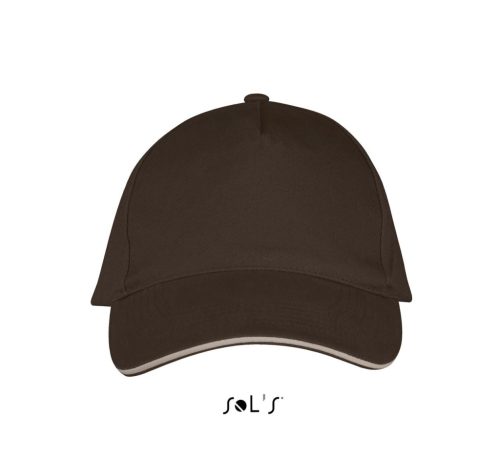 SOL'S SO00594 Sol's Long Beach - 5 lapos sapka Chocolate/Beige