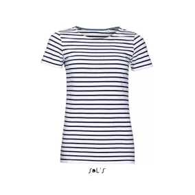 SOLS SO01399 Sols Miles Women - kereknyakú csíkos póló 2XL
