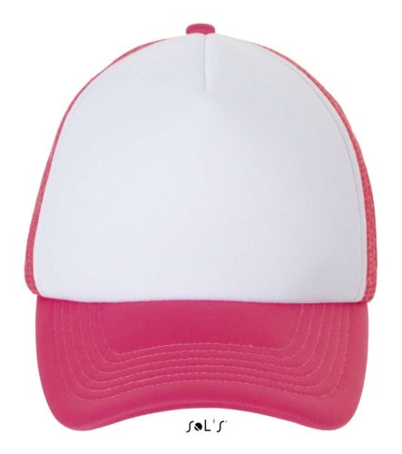 SOL'S SO01668 Sol's Bubble - 5 lapos mesh sapka White/Neon Coral