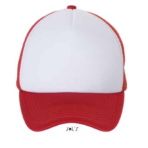SOL'S SO01668 Sol's Bubble - 5 lapos mesh sapka Fehér/Piros