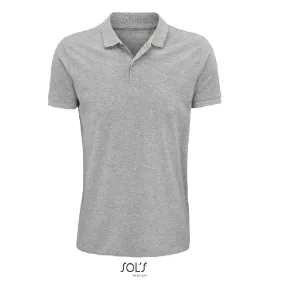 SOLS SO03566 Sols Planet Men - galléros póló (grey melange, 4XL) 4XL