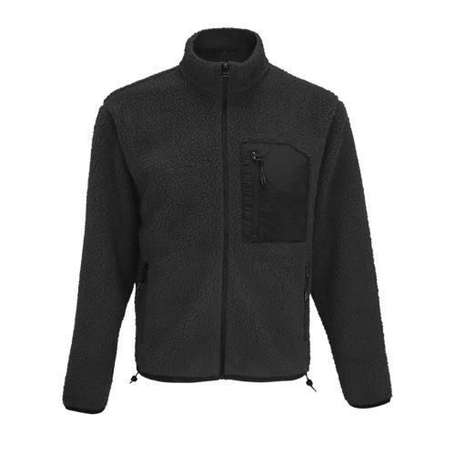 SOLS SO04042 Sols Fury - zipzáros pulóver (carbon grey/black, 2XL) 2XL