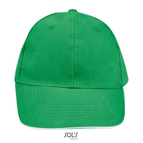 SOL'S SO88100 Sol's Buffalo - 6 lapos sapka Kelly Green/White
