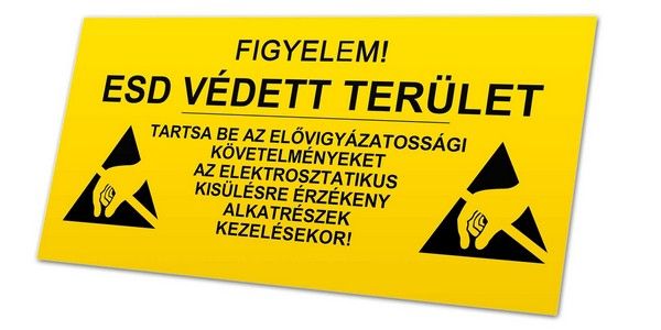 Az ESD védett zónákat jól látható módon kell megkülönböztetni minden más munkaterületről, erre a padlójelöléseken kívül a bejáratoknál elhelyezett figyelmeztető táblák a legalkalmasabbak.